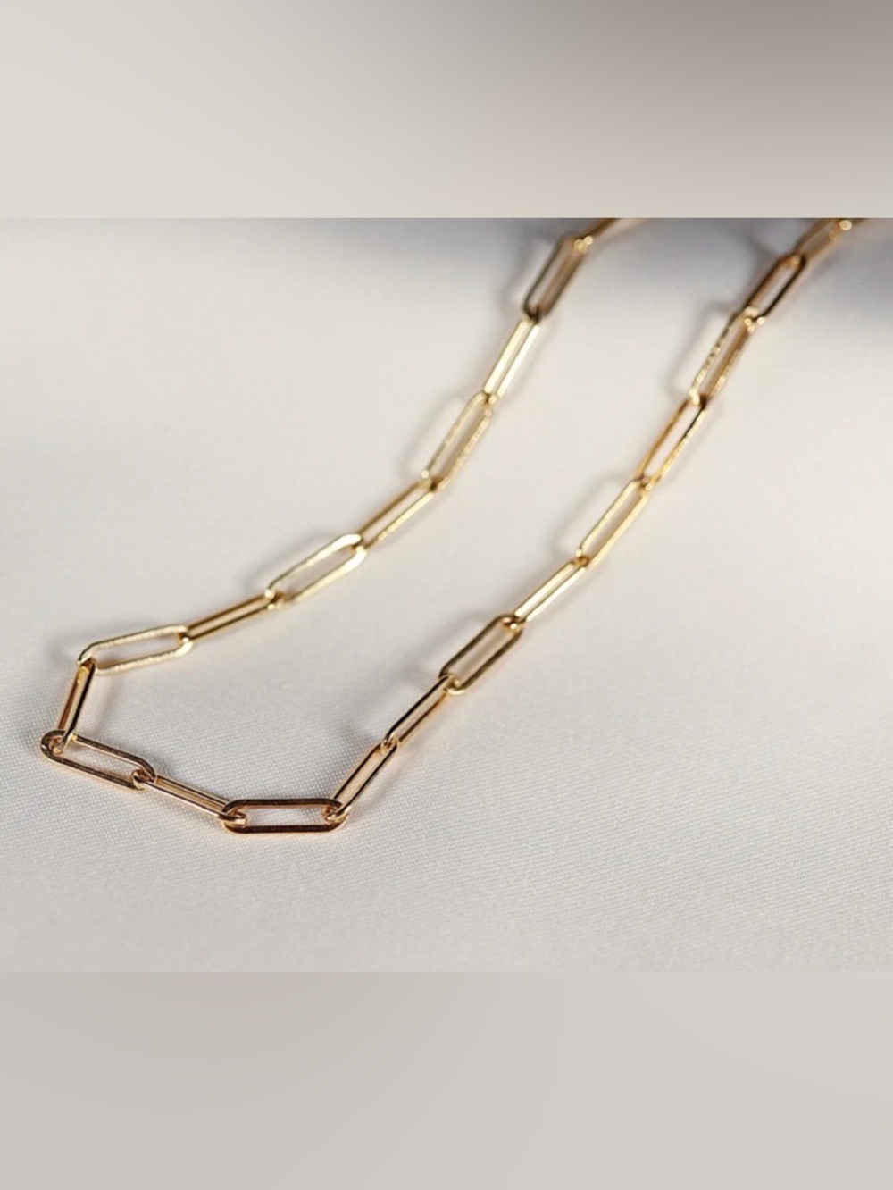 Paperclip Chain Set Gold 18k Gold Plated Necklace Stainless Steel Waterproof